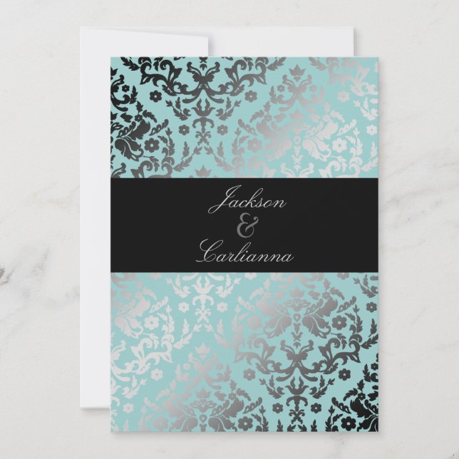 311-Dazzling Damask Artic Invitation (Front)