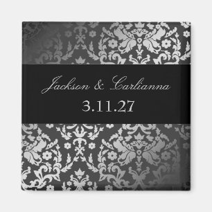 311-Dazzling Damask Charcoal Magnet