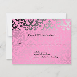 311 Dazzling Damask Pink RSVP Card