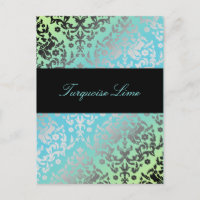 311 Dazzling Damask Turquoise LIme