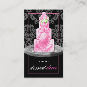 311-Dessert Diva Monogram   Liquorice Business Card