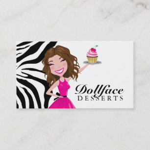 311 Dollface Desserts Brownie Zebra Business Card