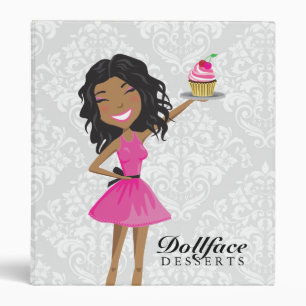 311 Dollface Desserts Hot Pink Ebonie Damask Binder