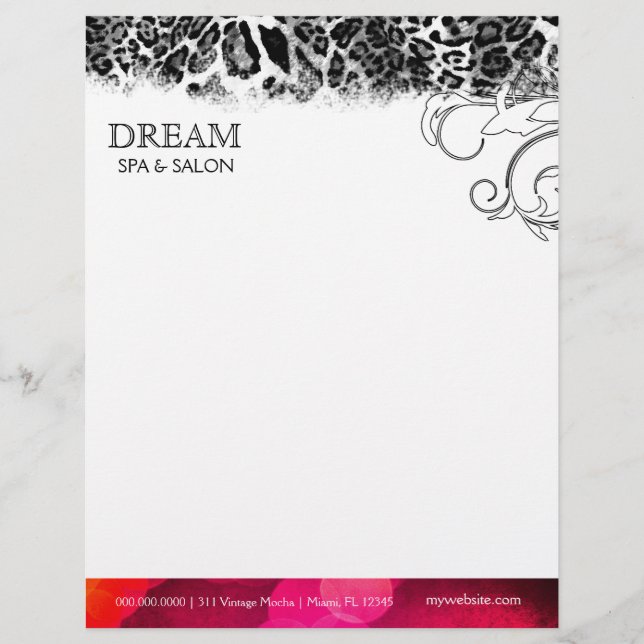311 Dream in Lights Pink Leopard Letterhead (Front)