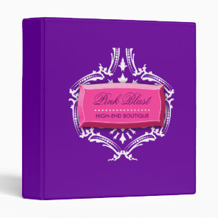 311-Elegant Pink Purple Blast Damask Binder