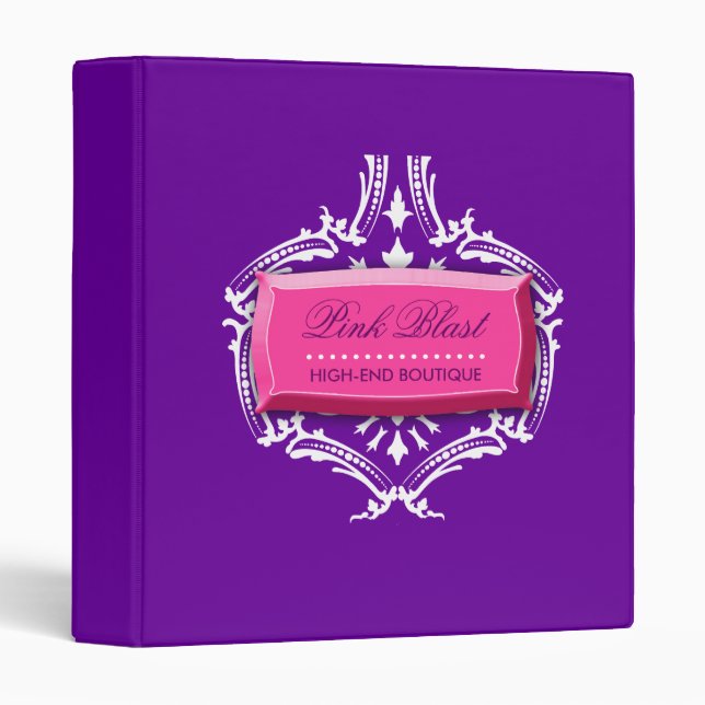 311-Elegant Pink Purple  Blast Damask Binder (Front/Spine)