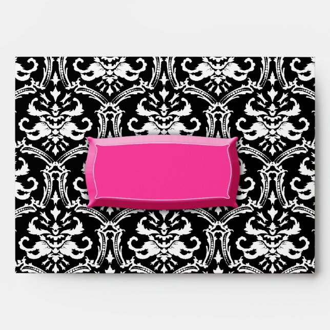 311-Exqusite Pink Blast Damask Envelope (Front)