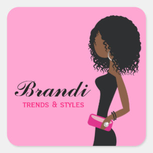 311 Fashionista African American Curly HairSticker Square Sticker