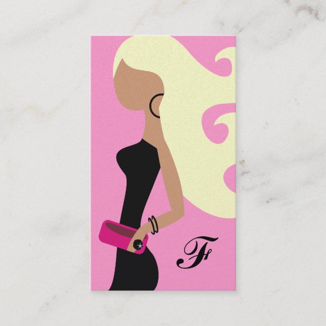 311 Fashionista Platinum Blonde Tan Business Card (Front)