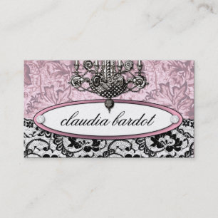 311 Frenchie Budoir   Vintage Pink Business Card