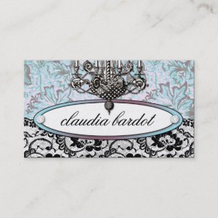 311-Frenchie Budoir   Vintage Turquoise Business Card