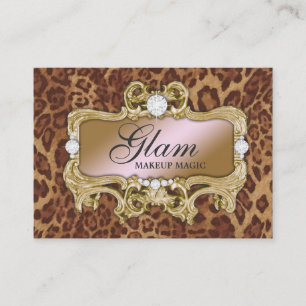 311 Glam Crazy Pink Gold Leopard Business Card