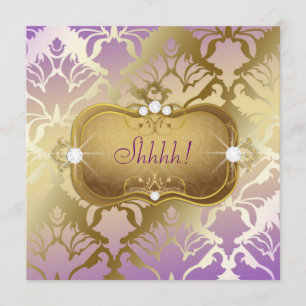 311 Glamourous Lilac Damask Surprise Invitation