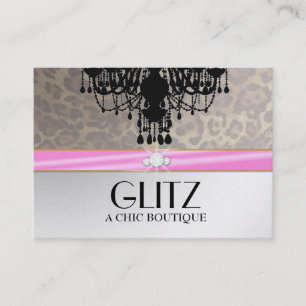 311 Glitz Boutique Leopard Diamond Pink Business Card