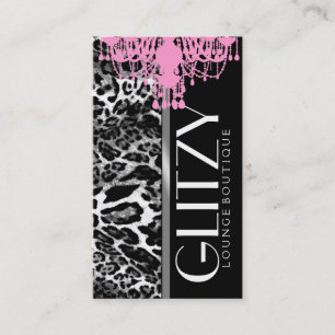 311 Glitz Boutique - Pink Chandelier Leopard Business Card