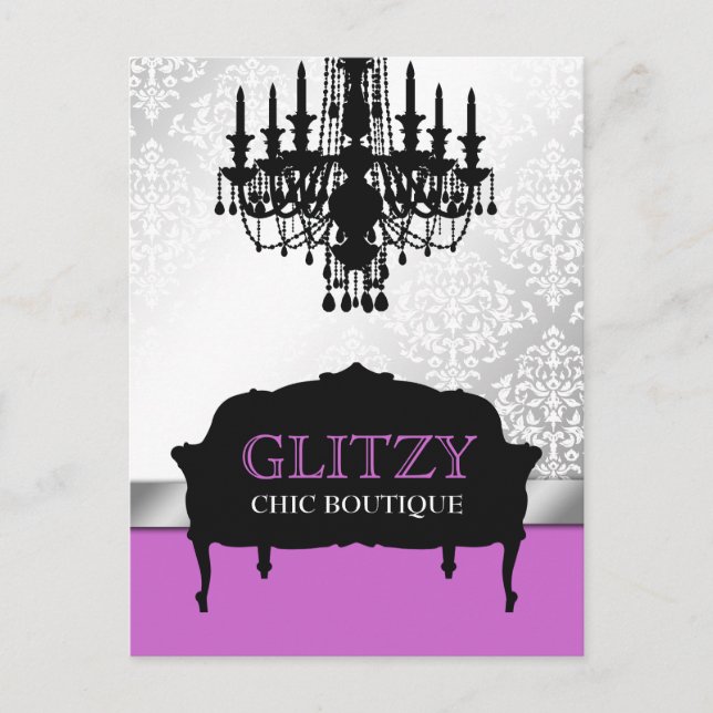 311 Glitzy Chic Boutique Purple Carte Postale (Devant)