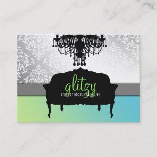 311 Glitzy Chic Boutique Turquiose Lime Business Card