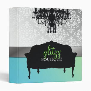 311 Glitzy Chic Boutique - Turquoise Lime Binder