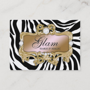 311 Gold Zebra Glam Crazy Pink Gold Business Card