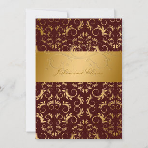 311-Golden diVine Chocolate Bridal Bingo Invitation