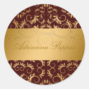 311-Golden Divine Chocolate Classic Round Sticker