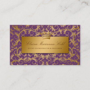 311-Golden diVine Eggplant Purple Business Card