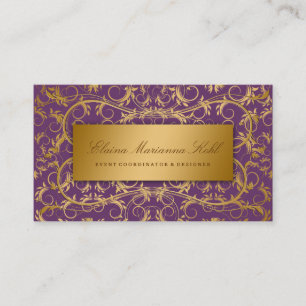 311-Golden diVine Eggplant Purple Business Card
