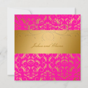 311-Golden diVine Passion Pink 5.25 x 5.25 Invitation