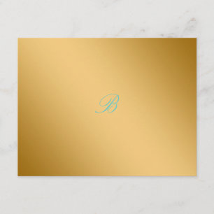 311-Golden diVine Turquoise Rapture RSVP card