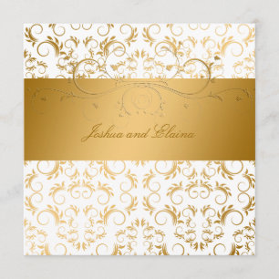 311-Golden diVine White Delight  5.25 x 5.25 Invitation