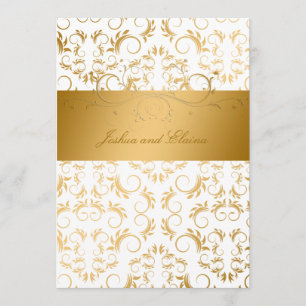 311-Golden diVine White Delight Invitation