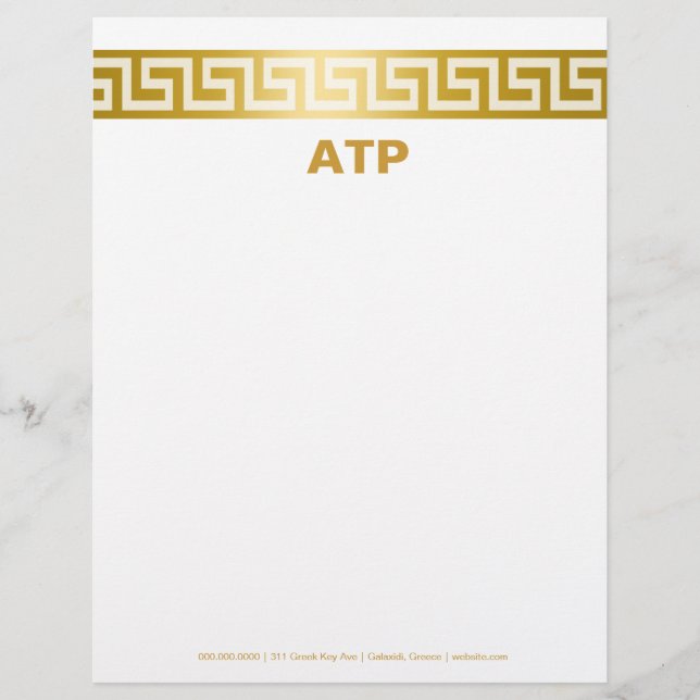 311-Golden Greek Key Letterhead (Front)