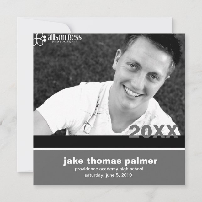 311-Graduation Announcement | Charcoal  Invitation (Front)