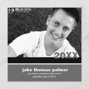 311-Graduation Announcement Charcoal Invitation