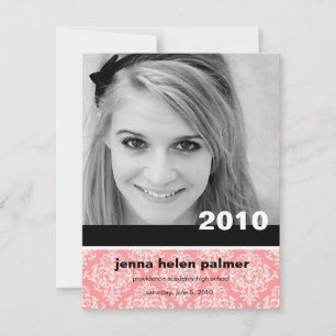 311-Graduation Damask Announcement Invitation