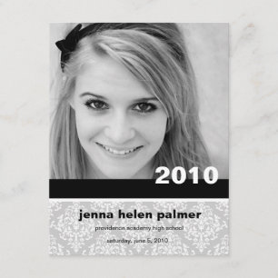 311-Graduation Damask Announcement   Invitation
