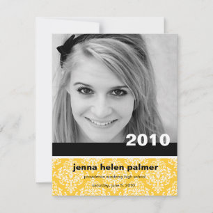 311-Graduation Damask Announcement   Invitation