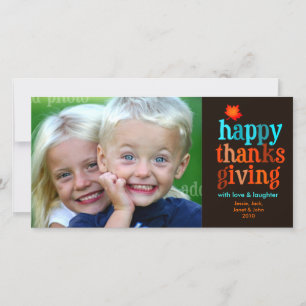 311-Happy Thanksgiving Photo Card Blue