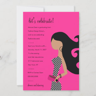 311-HIGH FASHIONISTA INVITATION Fire Pink