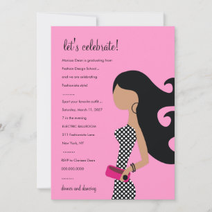 311-HIGH FASHIONISTA INVITATION Posh Pink
