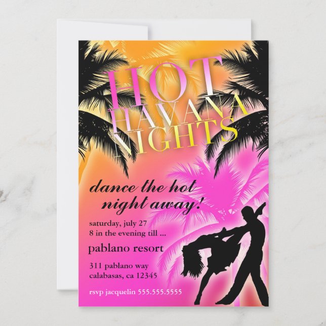 311 Hot Havana Nights Black Invite (Front)