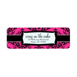 311 Icing on the Cake Hot Pink Address Label