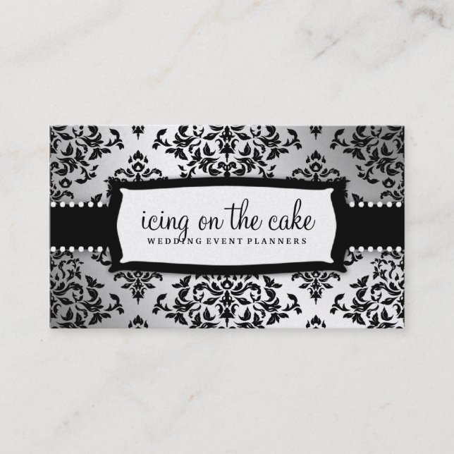 311-Icing on the Cake Metallic Silver Business Card (Front)