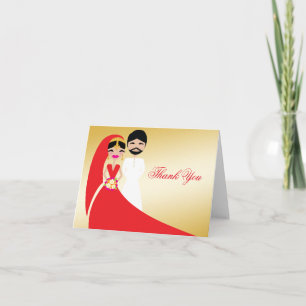 311 Indian Bride & Groom White Beard Thank You