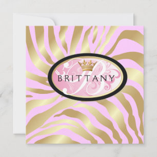 311-Iridescent Golden Zebra - Pink Invitation