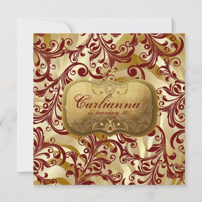 311-Jardin d'or with Zebra Red Invitation (Front)