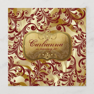 311-Jardin d'or with Zebra Red Invitation