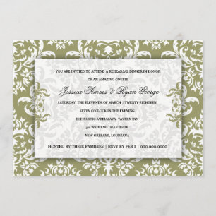 311 Jessica Green Damask Invitation