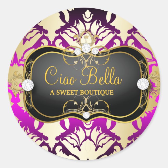 311 Jet Black Ciao Bella Pink Sass Classic Round Sticker (Front)
