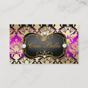 311 Jet Black Ciao Bella Pink Sass Metallic Gold Business Card